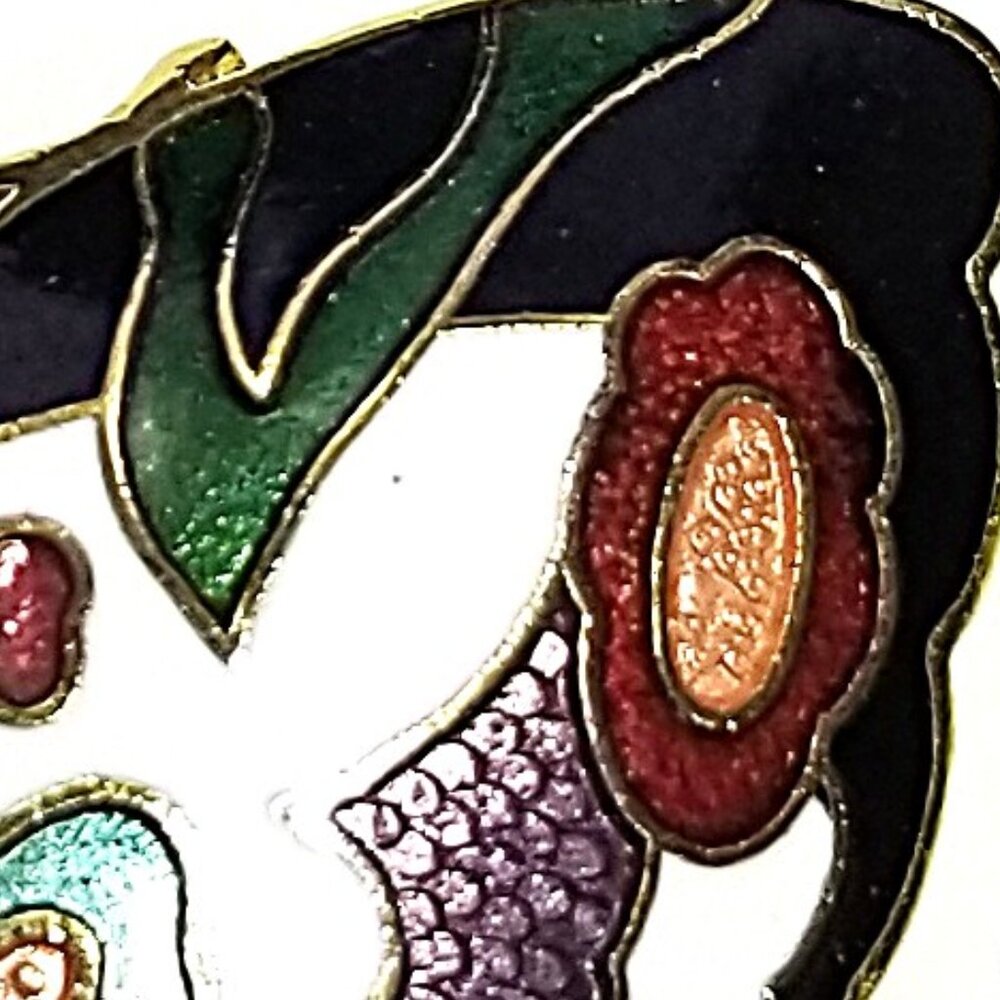 Cloisonné Enamel Butterfly Belt Buckle for Women by Charmant Beverly Hills CA - Picture 8 of 9